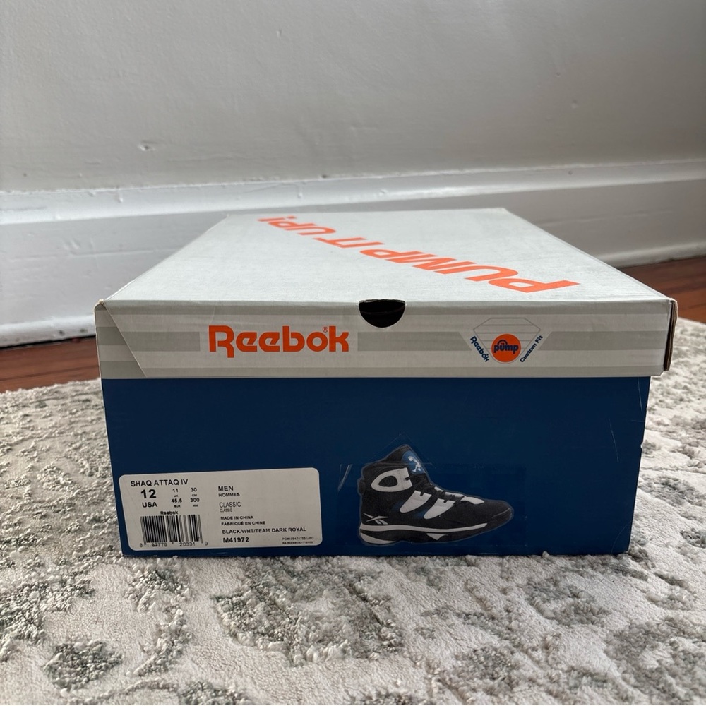 Reebok Shaq Attaq IV (4) Pump Orlando Magic Black and White High-Top Sneakers - Picture 11 of 15